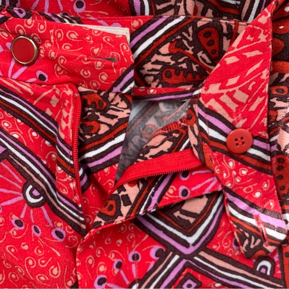 Anthropologie Skirted Wide Leg Pants Red 2 EUC - Picture 10 of 15